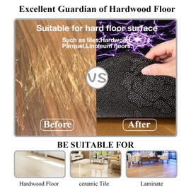 YOLOJOJO Office Chair Mats Hard-Floor Chair Mats Office Gaming Chair Mat with Blue Lightning Design, Octagon Shape (Blue)