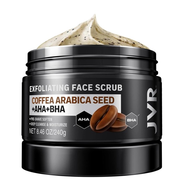 JVR Face Scrub for Men, Facial Deep Exfoliating, 8.46 Ounce