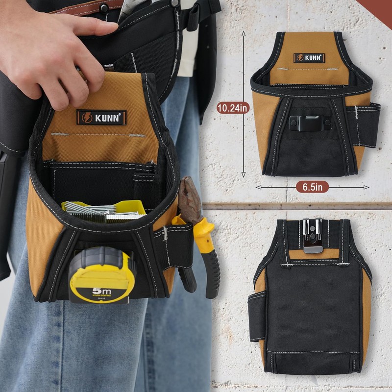 KUNN Leather Tool Vest for Men – Adjustable 37-Pocket Work