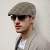Rayson Flat Cap Men's Beret Cap Checked Adjustable Beret Hat