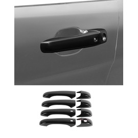 DSWSQ for Jeep Grand Cherokee Black Exterior Door Handle Cover Kit with Smart Key Holes for 2011-2021 Jeep Grand Cherokee/Dodge Durango 2011-2020 Accessories