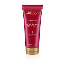 Argan+ Ultra Gentle Body Wash, Rose Otto Oil Vegan Shower Gel, 200ml