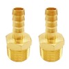 Brass 3/8" NPT Male to 3/8" Hose Barbed Fittings, 2PCS