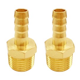 Brass 3/8" NPT Male to 3/8" Hose Barbed Fittings, 2PCS