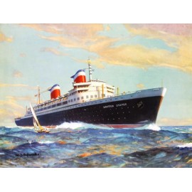 CUNARD Lines "United States" Ocean Liner New Metal Sign: 12x16" Ships Free
