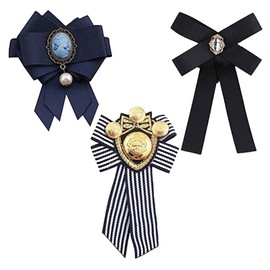 3 Pieces Bow Brooches, Bow Brooches, Bowknot Pearl Brooches, Vintage Ribbon Brooches, Women's Vintage Brooch Pins, for Dresses, Shirts, Jackets, Fabric