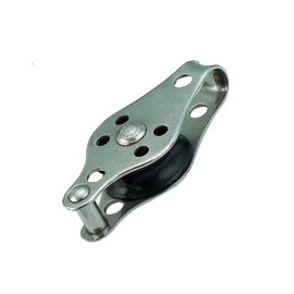 MarineNow Sailing Block Marine 316 Stainless Steel Rope Pulley with Becket Nylon Sheave Single Lashing Eye (1-Pack)