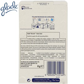Glade Discreet Air Freshener Refill, Plug In Odour Eliminator for Home,Clean Linen, 8 Refills