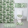 Tatuo 8 Pcs Green Leaf Shower Curtain Set Tropical Jungle