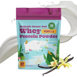 SunLife Organics Grass Fed Whey Protein Powder Vanilla 100% Organic 16 OZ