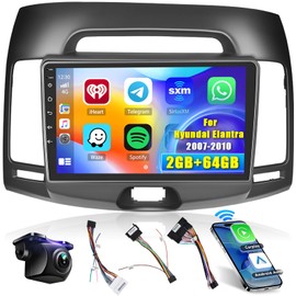 Hikity Android Car Stereo for Hyundai Elantra 2007-2010 Radio 2+64GB 9 Inch Touchscreen Car Radio Wireless Carplay Android Auto Support GPS Navigation WiFi Bluetooth FM EQ Backup Camera