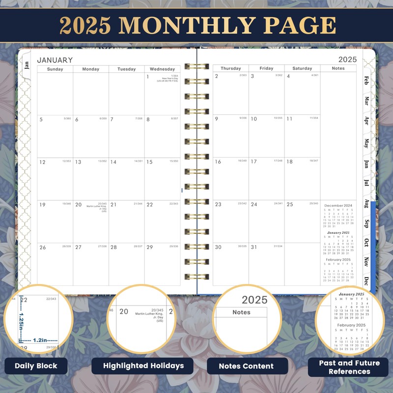Diary 2025 - A5 Diary Week to View from January