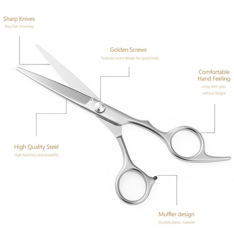 6 Inch Professional Straight Hair Cutting Scissors Stainless Steel Sharp