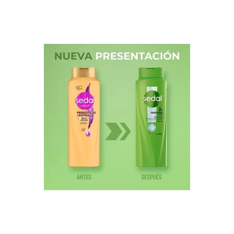 Sedal Shampoo rebióticos y biotina 620 mL