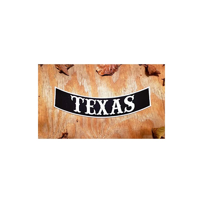 Texas Biker Rocker Patch 12"X3" for Jacket Vest Leathers