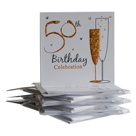 Simon Elvin Multi Pack 36 Holographic 50th Birthday Party Card Invitations & Envelopes