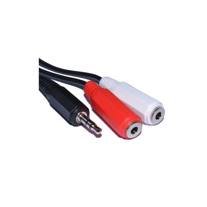 kenable 3.5mm Stereo Jack Plug to Twin 3.5mm Mono Sockets