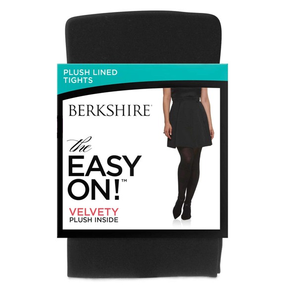 Berkshire womens The Easy on Fleece Plush Lined Tights, Black,