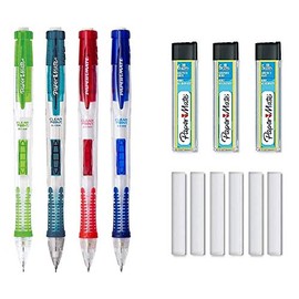 Paper Mate Clear Point Elite Mechanical Pencil Starter Set, 0.7mm, Pack of 6 Pencils (Colors Will Vary), 3 Lead Refills, 6 Eraser Refills, and 3 Clearpoint Color Mechanical pencil (0.7mm)