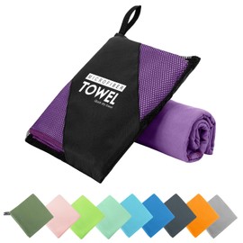 ZIUDBOC Microfiber Travel Towel, Soft Lightweight Quick Dry Towel, Super Absorbent Compact Travel & Sports & Beach Towels for Camping, Backpack, Gym, Swimming, Yoga, Hiking (XS:12"×24" -Purple)