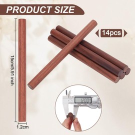 OLYCRAFT 14Pcs Walnut Dowel Rods 15x1.2cm Wooden Dowel Rod Sticks Wooden Dowels for Crafts Unfinished Round Sticks Wooden Carving Blocks for Building Model Material Crafts Arts and DIY Carving