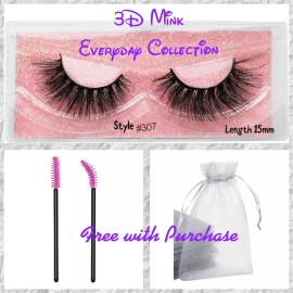 Aliya Ryan NIB Everyday 3D Luxury Faux Mink Strip False Lashes Med Length 15 mm style 307