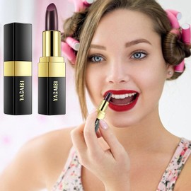 Lápiz Labial mágico de Rosa Negra, Fast Apply Pintalabios Resistente al Agua Que Cambia de Color, Black Rose cambió a Rojo, Azul cambió a Rosa, lápiz Labial Perezoso para Mujeres