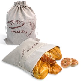 Lining Reusable Bread Bags for Homemade Organic Linen Sourdough Bread Bag, Storage for Homemade, Linen Breads Bag for Sourdough, 17 x 13 Inches Breads Bags to Keep Fresh, Compact, Portability, D