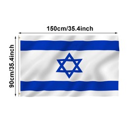 Israel Flag - 90x150cm Israeli National Flag Polyester with Brass Grommets | Durable, Fade-Proof, and Versatile for Indoor and Outdoor Use