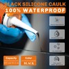 WELLUCK Black Silicone Caulk, 100% Waterproof Silicone Sealant Adhesive Caulking,for