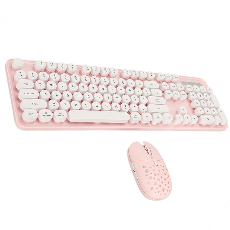 Wireless Keyboard and Mouse Combo Pure Color Retro 2.4G Wireless