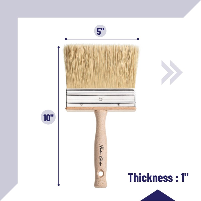 Bates- Deck Stain Brush, 5 Inch, Wooden Handle, Wood Stain