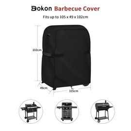 Dokon Premium BBQ Covers Waterproof, Gas Barbecue Cover Heavy Duty 420D Oxford Fabric Windproof Anti-UV Large Outdoor Barbeque Grill Cover for Weber, Char-Broil, Outback - 105x49x102cm
