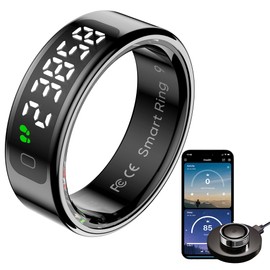 CNBRO Smart Ring with Screen Heart Rate Monitor Sleep Tracker Fitness Step Counter Calories Health Anillo Inteligente Tasbih Finger Counter Remote Camera Smart Rings for Men Women