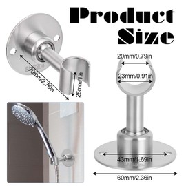 Shower Head Holder 360° Adjustable Handheld Bathroom Shower Head Bracket Stainless Steel Handheld Shower Head Holder Wall Mount Sus 304 Stainless Steel Hand Held Showerhead Wand Bracket Brushed Finish