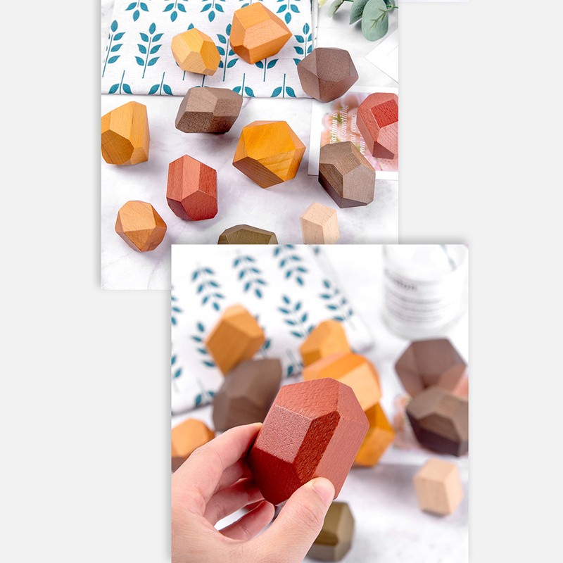 Wooden Stacking Game Building Blocks Educational Desktop Games for Kid