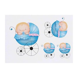 4 x 'Baby Boy' Temporary Tattoos - Water Resistant, Skin-Safe, Non-Toxic Transfers, Mixed Sizes (TO00079966)
