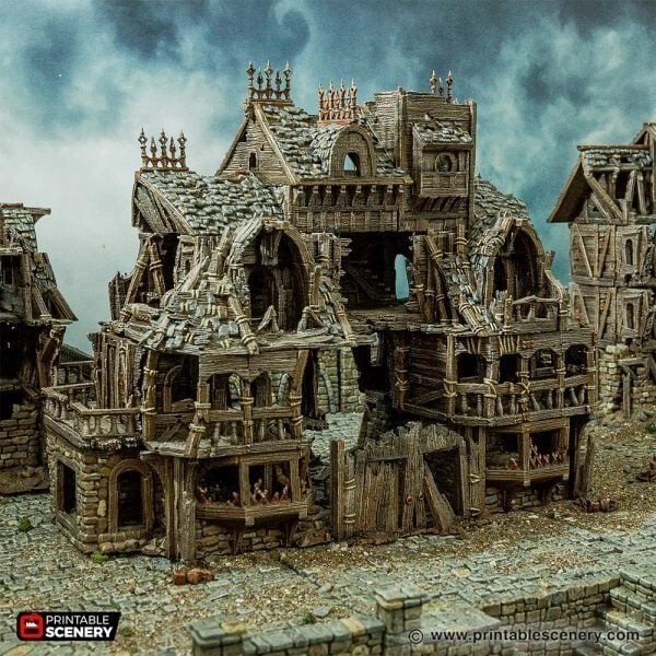Tabletopterrainminis Ruined City Inn Expansion 3D Printed Tabletop Terrain Miniature