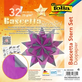 folia 836/3030 Bascetta Star Handicraft set, blue, Paper, Purple/Charcoal, 20 x 20 cm