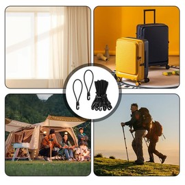 Elastic Bungee Cords with Hooks 10cm – 20 Pack Nylon Tarp Ties – Heavy Duty Tent Bungee Straps for Camping, Outdoor, Canopy, Tarpaulin, and Shelter Setup