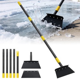 Ice Scraper, Snow Shovel, 2 Spades, 88" Detachable Garden Flat Shovel Scraper, Multifunctional Garden Cleaning Shovels,Heavy Duty Floor Scrapers for Weeding, Edging, Driveway Snow Ice Removal