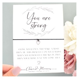 You Are Strong Wish Bracelet | Motivational Uplifting Affirmation Gift | Tibetan Silver Colour Charm Bracelet | Friendship Sister Mum Best Friend Colleague