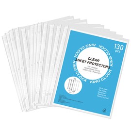 Sheet Protectors 8.5 x 11 inch Clear Page Protectors for 3 Ring Binder, Plastic Sleeves for Binders, Top Loading Paper Protector Letter Size (130packs)