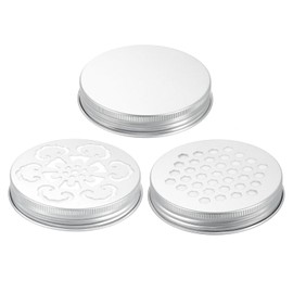 HARFINGTON 12pcs Aluminium Hollow Jar Lids 68mm Replacement Mason Jar Insert Lids Air Freshener Hollow Lids Reusable Wide Mouth Canning Covers with Canning Hole Lids Set for Home Office