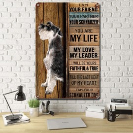 Lygond Metal Vintage Sign, 6x8 Inches, Schnauzer Themed Decorative Art for Dog Lovers, Rustproof Bathroom Signs for Home & Garden