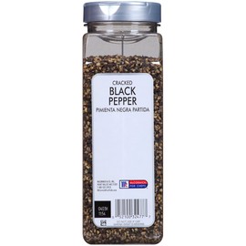 McCormick Culinary Cracked Black Pepper, 16 oz - One 16 Ounce Container of Cracked Black Peppercorns for Garnishes, Best with Kabobs, Steak, Marinades, Tossed Salads and More