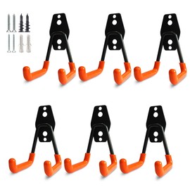 PYBTOOL Heavy Duty Garage Storage Utility Hooks, Steel Wall Mount Hooks, Garage Garden Tool Organizer, Hanging Utility Wall Hooks, Steel Garage Garden Hooks, Small U Hooks Tool Storage Organizer