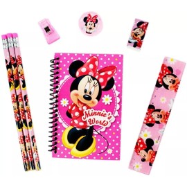 Mirage Minnie Mouse Stationary Set Pencil Eraser Ruler School Supplies