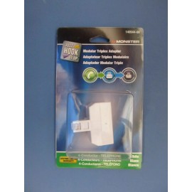 Monster Cable  Modular Triplex Adapter  White #140544-00   NEW