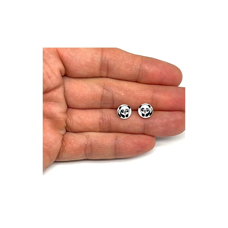Childrens Panda Earrings 925 Sterling Silver